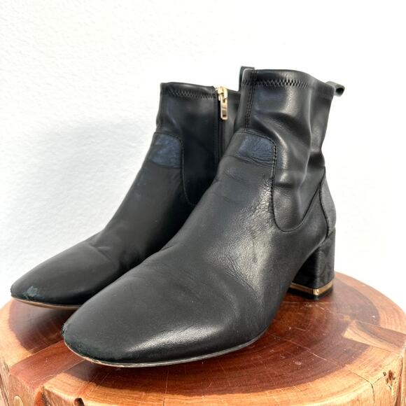 Coach Nala Black Monogram Heel Ankle Boots, Size 7.5 – Classic Logo Block Heels - Picture 7 of 11